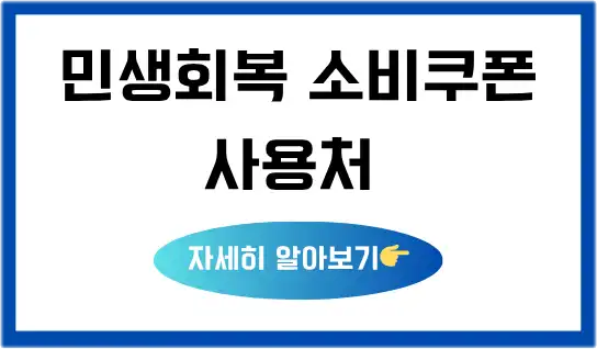 민생회복 소비쿠폰 사용처